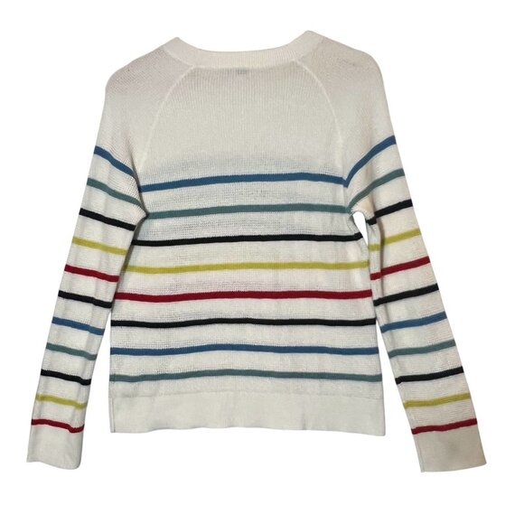 Faherty Women’s Knit Sweater Striped Cotton Cashmere Small Size Lightweight - Picture 4 of 12
